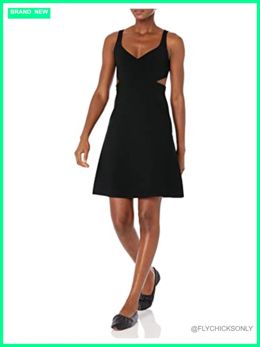 Theory Cut Out Flare Dress Knee Length Tank Viscose Sleeveless A-Line